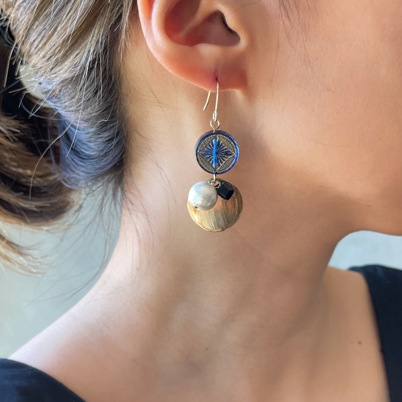 ドイツ製アンティーク ・華  ピアス